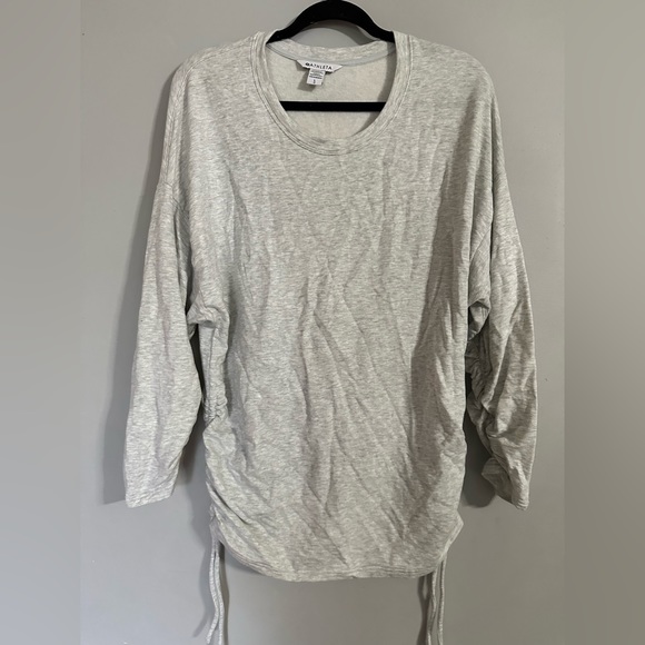Athleta Lombard Ruched Sweatshirt Grey Size Large - Picture 2 of 12
